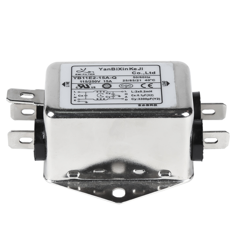 passiver einphasig-Filter-Energie-Netzfilter 220V 15amps YB-E für Elektrogeräte
