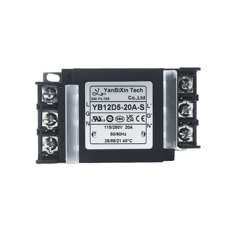 YBX Neuer Typ Einphasenfilter Sicherer Kunststoffgehäuse EMI/EMC-Filter mit Endblockdeckel