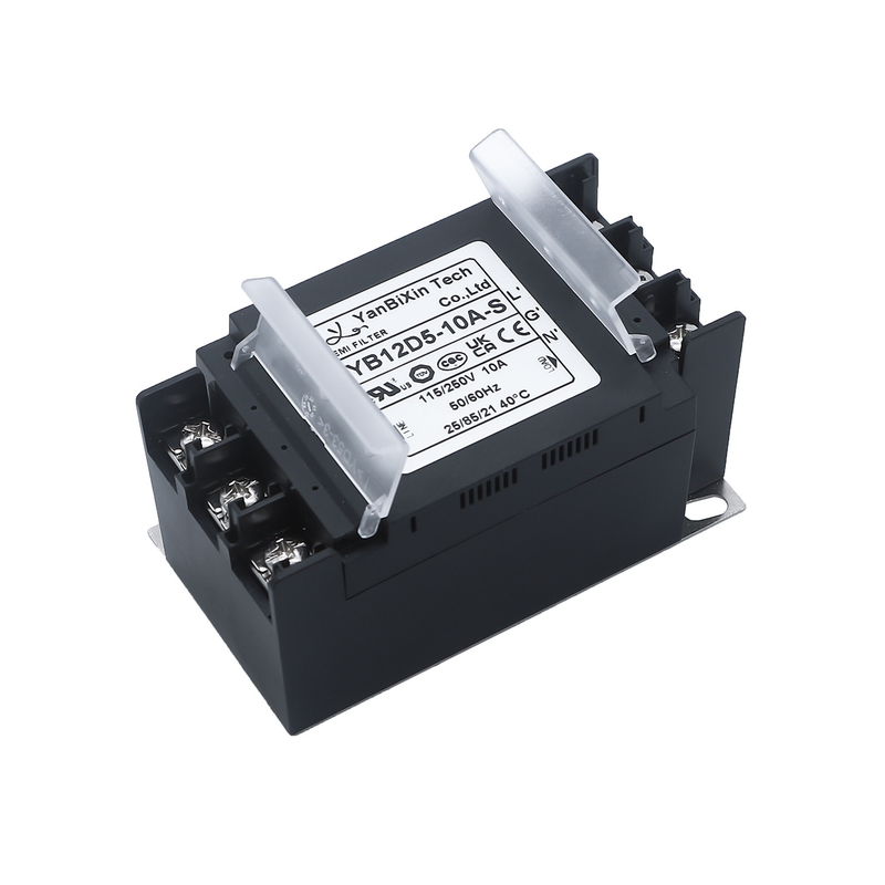 YBX Neuer Typ Einphasenfilter Sicherer Kunststoffgehäuse EMI/EMC-Filter mit Endblockdeckel